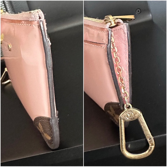 ❌SOLD❌ 💎LOUIS VUITTON Patent Miroir Venice Key Pouch Rose Ballerine - Picture 5 of 11